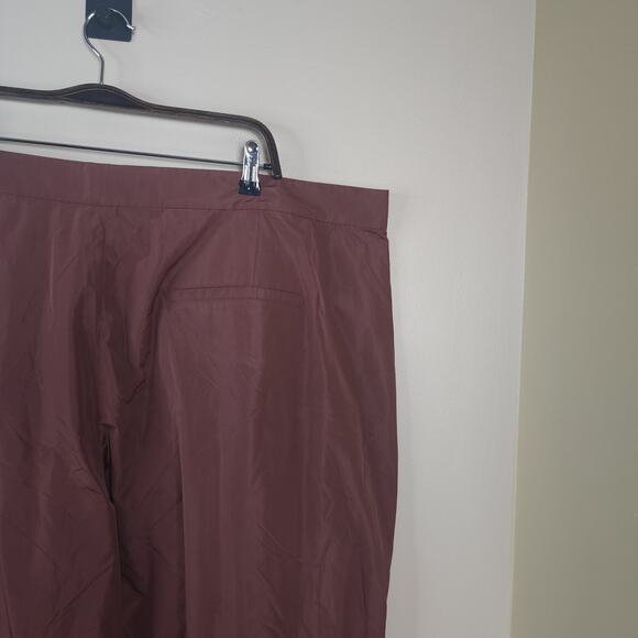 TANYA TAYLOR Kenia Pleated Wide-Leg Pants in Cinnamon Size 20 - Picture 6 of 11